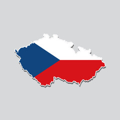 Flag of Czech Republic in the shape of the country's map