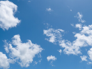 Blue sky with white clouds day time nature background.