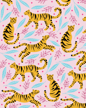Wallpaper femenino con concepto de leopardo y naturaleza, archivo editable perfecto para imprimir, estampar o fondos de pantalla