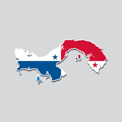 Fototapeta premium Flag of Panama in the shape of the country's map