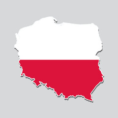 Flag of Poland in the shape of the country's map