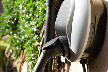 Wall mounted car charging unit to supply power to electric vehicles