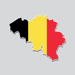 Flag of Belgium in the shape of the country's map