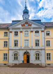 Obraz premium The Carolinum, the main administration building of The Ruprecht-Karls-University, Heidelberg. Baden Wuerttemberg, Germany, Europe