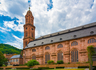 Fototapeta na wymiar Side view of the Jesuit Church in Heidelberg old town.. Baden Wuerttemberg, Germany, Europe