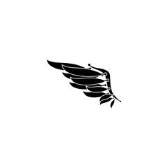 Bird wings vector icon. Angel wings vector icon.