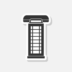 English Phone Booth, London Telephone Box sticker icon