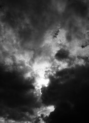 A dramatic black and white cloudscape.