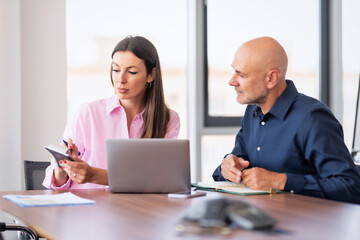 Group of business people working together at the office