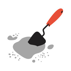 Trowel for laying bricks. The main tool of the builder. Spatula for working with cement mortar.