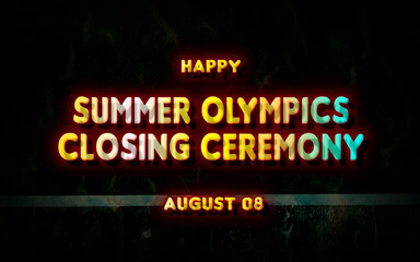 Happy Summer Olympics Closing Ceremony, holidays month of august , Empty space for text, vector design
