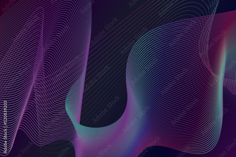 Poster abstract images use a technique to draw curves back and forth like waves. and the gradation of shade