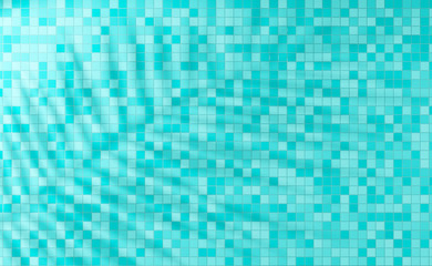 Swimming pool underwater podium with blue, turqouise tile