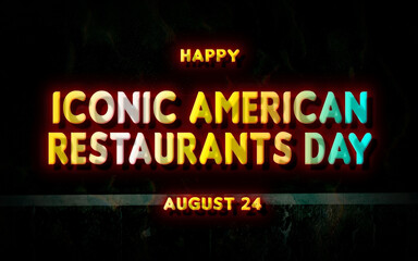 Happy Iconic American Restaurants Day, holidays month of august , Empty space for text, vector design