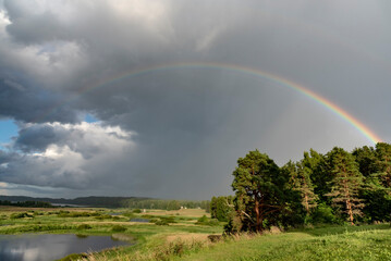 rainbow over the river