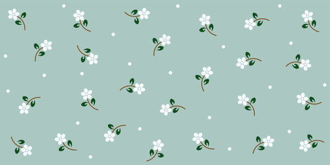 Fototapeta na wymiar Japanese Antique Textile Cotton. Flower seamless fabric pattern. used for textile design, surface, print, card, fabric, and wallpaper. Bohemian style.