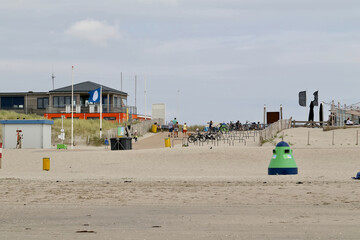 beach huts on the beach