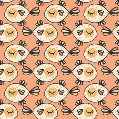 Vector fish seamless pattern background. Perfect for fabric, scrapbooking, wallpaper projects.