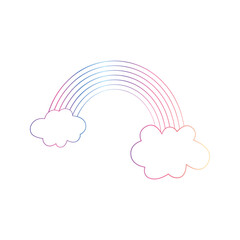 Vector doodle illustration. Line rainbow can be used for wallpapers, pattern fills