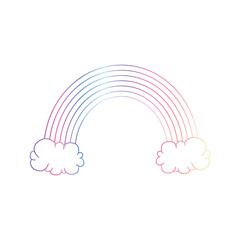 Vector doodle illustration. Line rainbow can be used for wallpapers, pattern fills