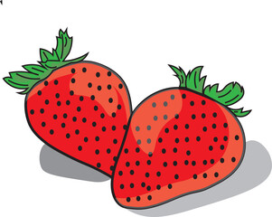 strawberry illustration vector for fruit and health theme