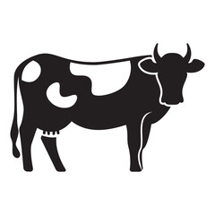 Cow, farm animal icon. Cow Silhouette symbol illustration