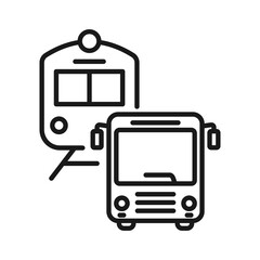 Transport icon. Train and Bus symbol illustration