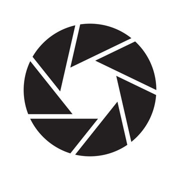 Camera shutter or objective icon. Aperture symbol illustration