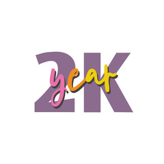 2K year. Funny cartoon illustration. Vector quote. Comic element for sticker, poster, graphic tee print, bullet journal cover, card. 1990s, 1980s, 2000s style. Bright colors