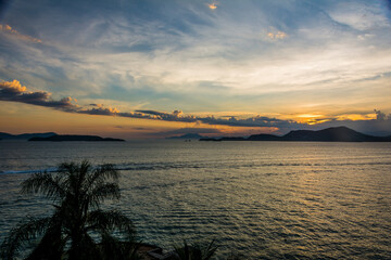 Sunset over the sea at Angra dos Reis town, State of Rio de Janeiro, Brazil. Taken with Nikon D7100...