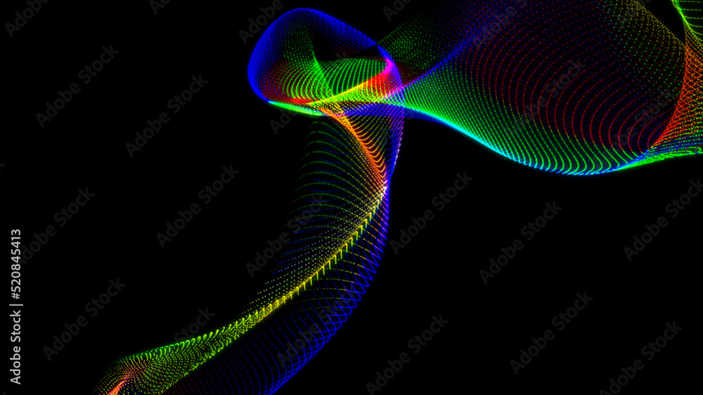 Aufkleber abstract colorful digital particle wave background.