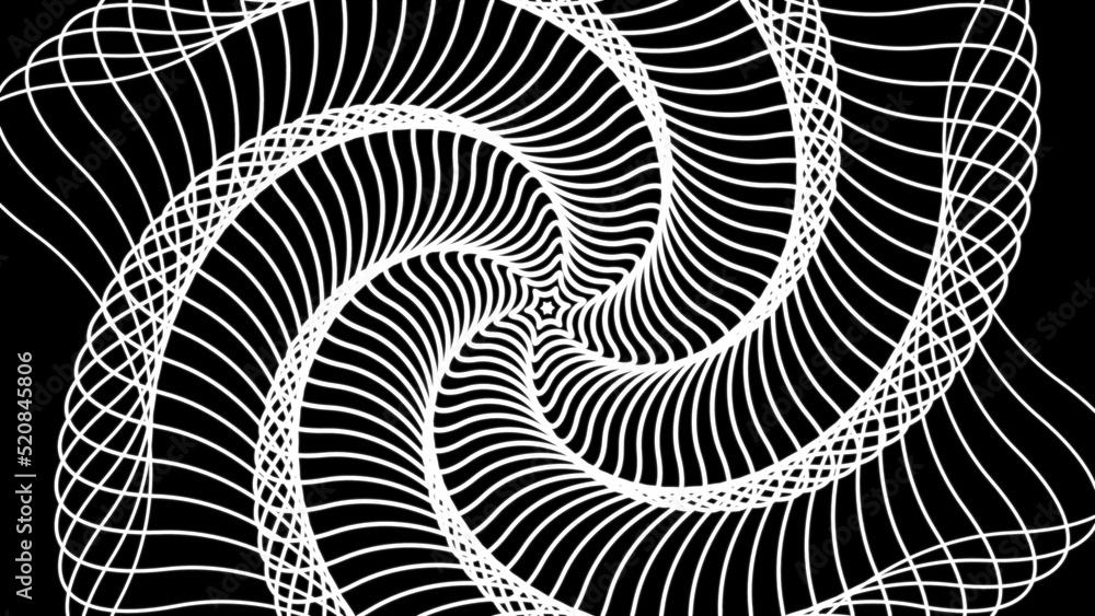 Poster multicolored waving circles background animation, seamless looping.