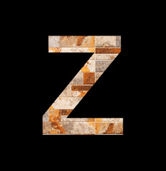 Alphabet letter Z - Rustic tile background