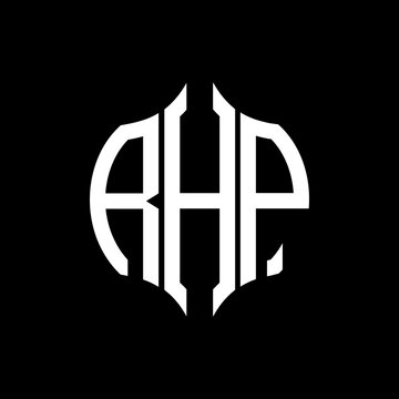 RHP letter logo. RHP best black background vector image. RHP Monogram logo design for entrepreneur and business.
