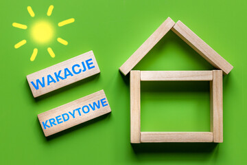 Wakacje Kredytowe text in Polish denoting credit holidays, State program to help borrowers in...