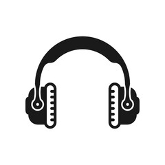 Headphone icon flat style isolated on white background. Vector illustration