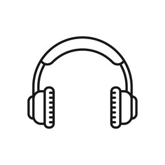 Headphone icon line style isolated on white background. Vector illustration