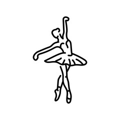 Beauty ballerina color line icon. Ballet dance. © Backwoodsdesign
