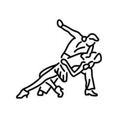 Couple dancing rumba color line icon. Pictogram for web page