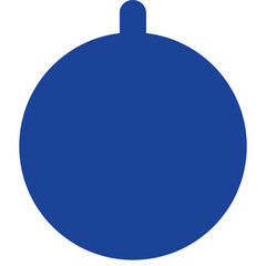blue christmas ball isolated, icon, sticker, topper, card. Holiday element.