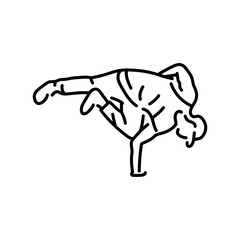 Man dancing break dance color line icon. Pictogram for web page