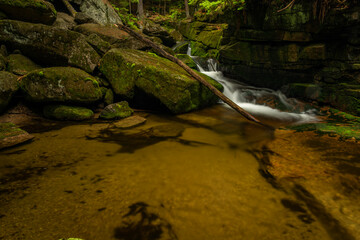 Jedlova creek in Jizerske mountains in spring morning