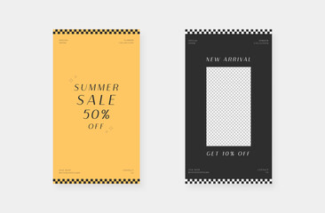 Minimalist fashion social media stories. Trendy editable social media stories template. Vector illustration.