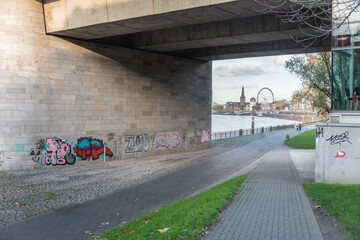 landscape with graffiti
