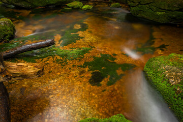 Jedlova creek in Jizerske mountains in spring morning