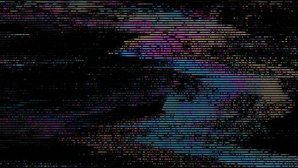Unique Design Glitch noise static television VFX. Visual video effects stripes background, CRT tv screen no signal glitch effect - 520851268