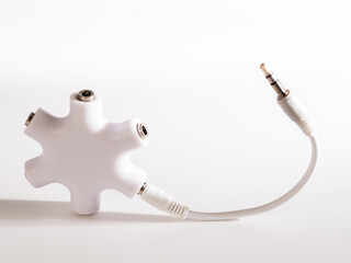 Audio connector for multi splitter. multi splitter on a white background.