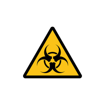 Biohazard vector warning sign, black and yellow banner.