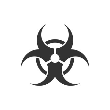 Biohazard vector warning sign isolated on white background.