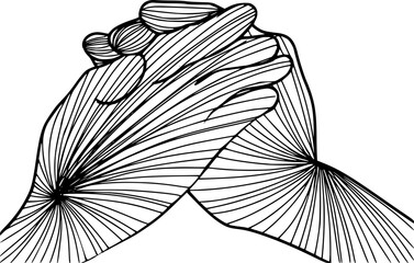 Hands line art illustration for your concept